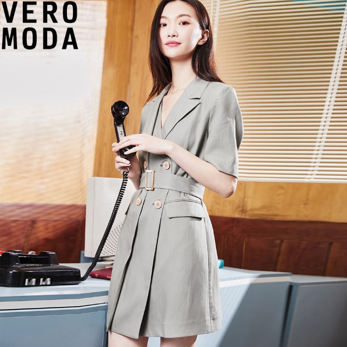 VERO MODA 레트로스타일 숄더패드 드레스 140360